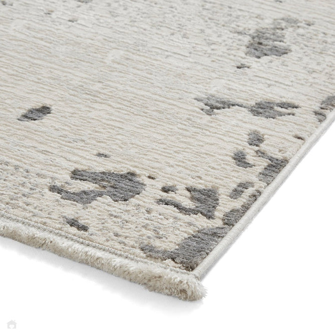 Mirage MR93 Modern Abstract Distressed Metallic Shimmer Soft Textured High-Density Polyester/Viscose Mix Low Profile Short Pile Grey/Beige/Cream Rug-Think Rugs-Rug Love - The Most Loved Rug Store