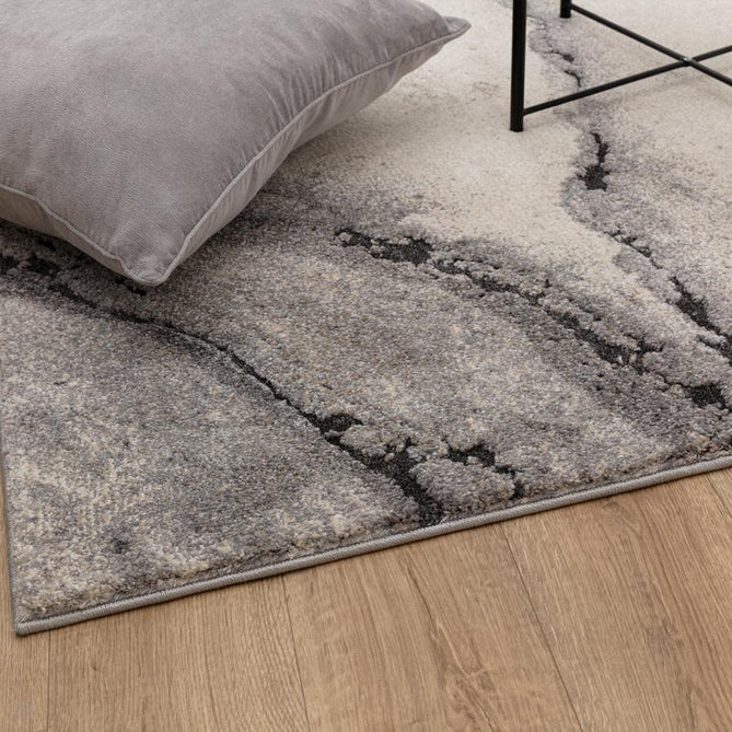 Mirage Oasis Modern Abstract Soft Hi-Lo Textured High-Density Pile Ivory/Ash Grey/Charcoal/Beige Rug-Asiatic Carpets-Rug Love - The Most Loved Rug Store