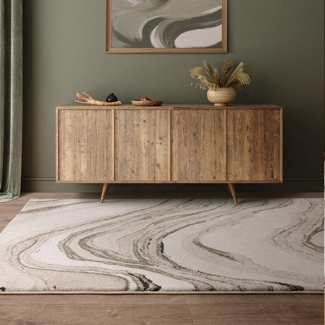 Mirage Quartz Modern Abstract Soft Hi-Lo Textured High-Density Pile Ivory/Olive Green/Beige/Charcoal/Taupe Rug-Asiatic Carpets-Rug Love - The Most Loved Rug Store