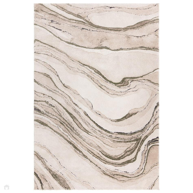 Mirage Quartz Modern Abstract Soft Hi-Lo Textured High-Density Pile Ivory/Olive Green/Beige/Charcoal/Taupe Rug-Asiatic Carpets-Rug Love - The Most Loved Rug Store