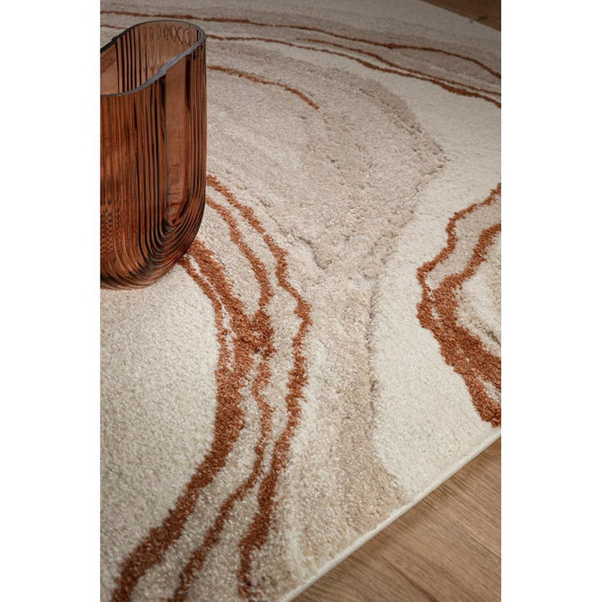 Mirage Quartz Modern Abstract Soft Hi-Lo Textured High-Density Pile Ivory/Taupe/Beige/Terracotta Rug-Asiatic Carpets-Rug Love - The Most Loved Rug Store