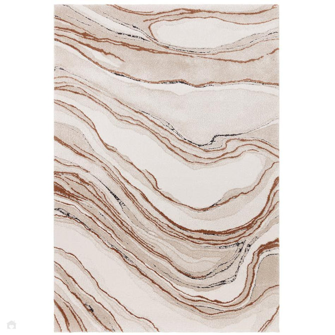 Mirage Quartz Modern Abstract Soft Hi-Lo Textured High-Density Pile Ivory/Taupe/Beige/Terracotta Rug-Asiatic Carpets-Rug Love - The Most Loved Rug Store