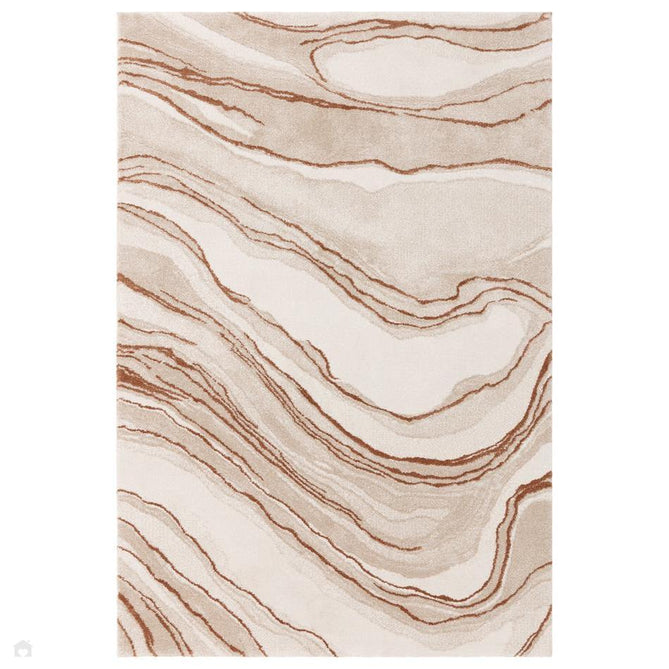 Mirage Quartz Modern Abstract Soft Hi-Lo Textured High-Density Pile Ivory/Taupe/Beige/Terracotta Rug-Asiatic Carpets-Rug Love - The Most Loved Rug Store