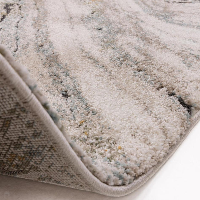 Mirage Wave Modern Abstract Soft Hi-Lo Textured High-Density Pile Light Grey/Slate Blue/Ivory/Charcoal/Ochre Rug-Asiatic Carpets-Rug Love - The Most Loved Rug Store