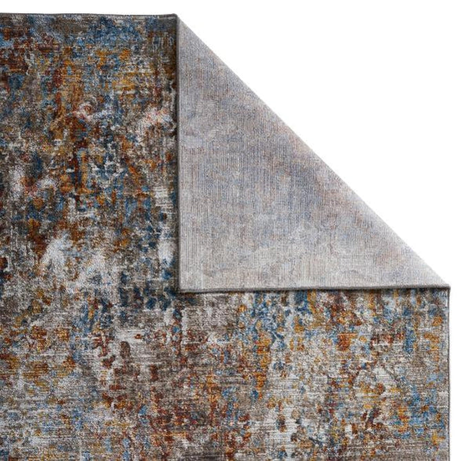 Mojave 4440 S Modern Abstract Distressed Soft-Touch Recycled Polyester Low Profile Short Pile Rust/Denim/Ochre/Grey/Brown/Multicolour Rug-Oriental Weavers-Rug Love - The Most Loved Rug Store