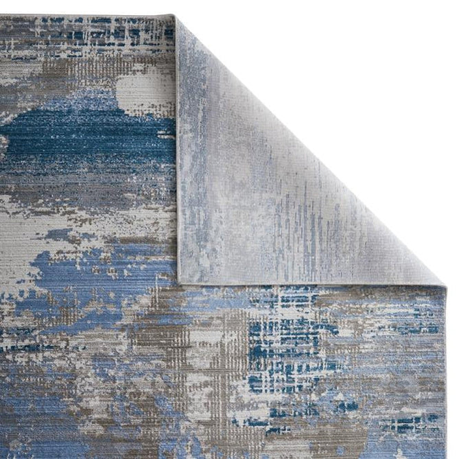 Mojave 91 B Modern Abstract Distressed Soft-Touch Recycled Polyester Low Profile Short Pile Denim/Grey/Taupe/Multicolour Rug-Oriental Weavers-Rug Love - The Most Loved Rug Store