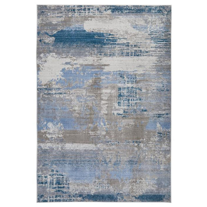 Mojave 91 B Modern Abstract Distressed Soft-Touch Recycled Polyester Low Profile Short Pile Denim/Grey/Taupe/Multicolour Rug-Oriental Weavers-Rug Love - The Most Loved Rug Store