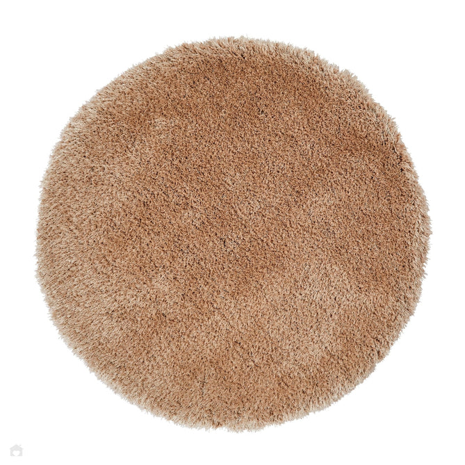 Montana Luxury Super Plush Heavyweight High-Density Hand-Woven Soft High-Pile Plain Polyester Tonal Textured Shimmer Shaggy Beige Round Rug-Think Rugs-Rug Love - The Most Loved Rug Store