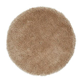 Montana Luxury Super Plush Heavyweight High-Density Hand-Woven Soft High-Pile Plain Polyester Tonal Textured Shimmer Shaggy Beige Round Rug