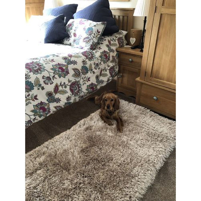 Montana Luxury Super Plush Heavyweight High-Density Hand-Woven Soft High-Pile Plain Polyester Tonal Textured Shimmer Shaggy Beige Rug-Think Rugs-Rug Love - The Most Loved Rug Store