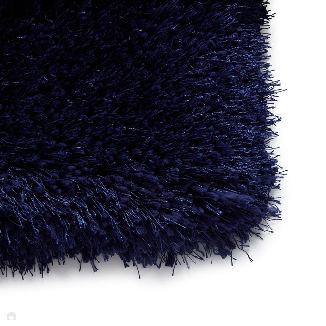 Montana Luxury Super Plush Heavyweight High-Density Hand-Woven Soft High-Pile Plain Polyester Tonal Textured Shimmer Shaggy Dark Navy Rug-Think Rugs-Rug Love - The Most Loved Rug Store