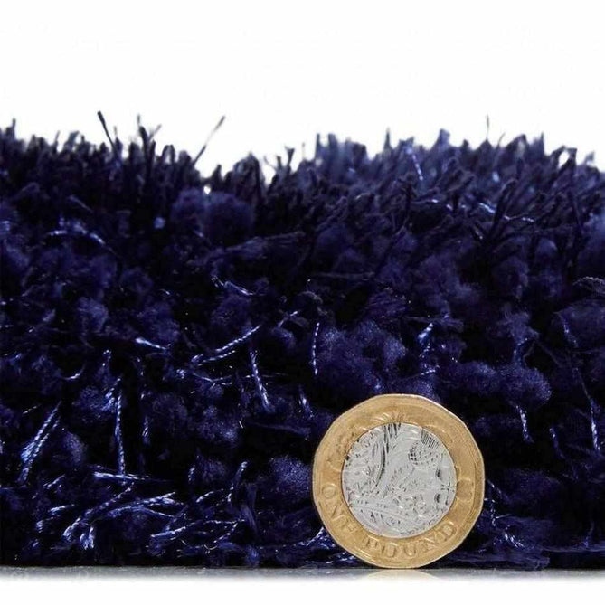 Montana Luxury Super Plush Heavyweight High-Density Hand-Woven Soft High-Pile Plain Polyester Tonal Textured Shimmer Shaggy Dark Navy Rug-Think Rugs-Rug Love - The Most Loved Rug Store