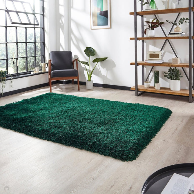 Montana Luxury Super Plush Heavyweight High-Density Hand-Woven Soft High-Pile Plain Polyester Tonal Textured Shimmer Shaggy Jewel Green Rug-Think Rugs-Rug Love - The Most Loved Rug Store