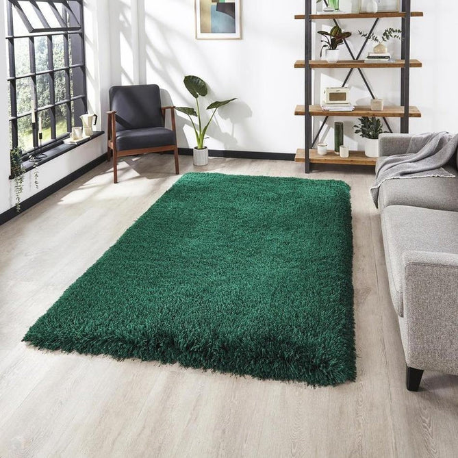 Montana Luxury Super Plush Heavyweight High-Density Hand-Woven Soft High-Pile Plain Polyester Tonal Textured Shimmer Shaggy Jewel Green Rug-Think Rugs-Rug Love - The Most Loved Rug Store