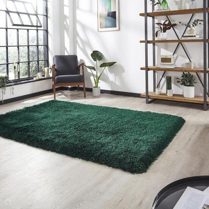 Montana Luxury Super Plush Heavyweight High-Density Hand-Woven Soft High-Pile Plain Polyester Tonal Textured Shimmer Shaggy Jewel Green Rug-Think Rugs-Rug Love - The Most Loved Rug Store