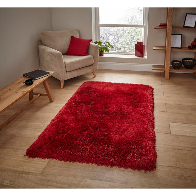 Montana Luxury Super Plush Heavyweight High-Density Hand-Woven Soft High-Pile Plain Polyester Tonal Textured Shimmer Shaggy Red Rug-Think Rugs-Rug Love - The Most Loved Rug Store