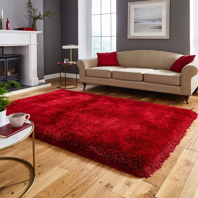 Montana Luxury Super Plush Heavyweight High-Density Hand-Woven Soft High-Pile Plain Polyester Tonal Textured Shimmer Shaggy Red Rug-Think Rugs-Rug Love - The Most Loved Rug Store