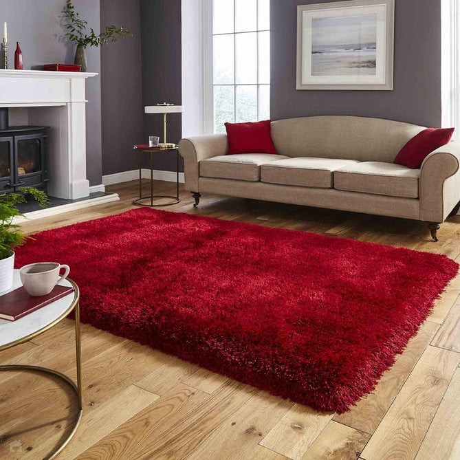 Montana Luxury Super Plush Heavyweight High-Density Hand-Woven Soft High-Pile Plain Polyester Tonal Textured Shimmer Shaggy Red Rug-Think Rugs-Rug Love - The Most Loved Rug Store