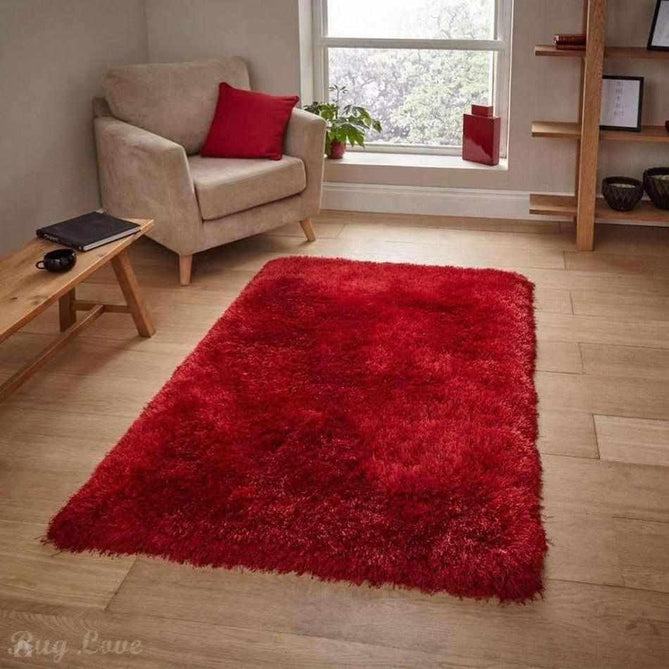 Montana Luxury Super Plush Heavyweight High-Density Hand-Woven Soft High-Pile Plain Polyester Tonal Textured Shimmer Shaggy Red Rug-Think Rugs-Rug Love - The Most Loved Rug Store