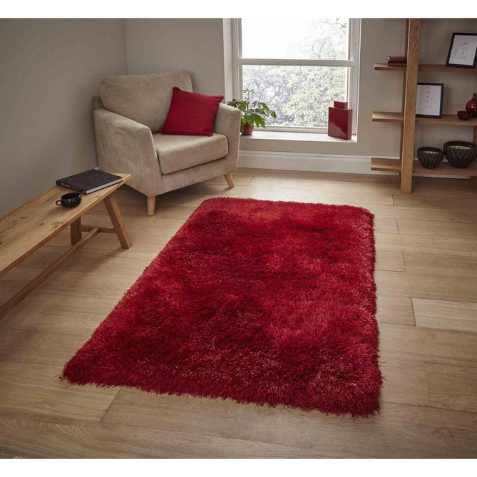 Montana Luxury Super Plush Heavyweight High-Density Hand-Woven Soft High-Pile Plain Polyester Tonal Textured Shimmer Shaggy Red Rug-Think Rugs-Rug Love - The Most Loved Rug Store