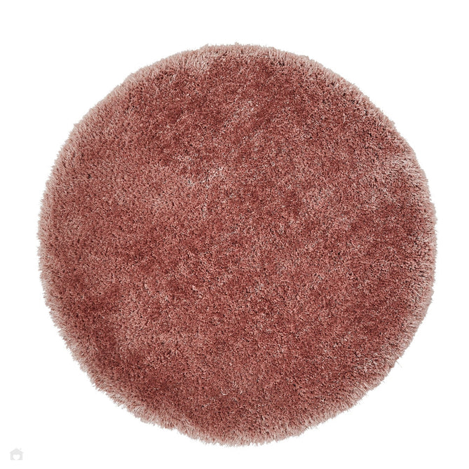Montana Luxury Super Plush Heavyweight High-Density Hand-Woven Soft High-Pile Plain Polyester Tonal Textured Shimmer Shaggy Rose Round Rug-Think Rugs-Rug Love - The Most Loved Rug Store