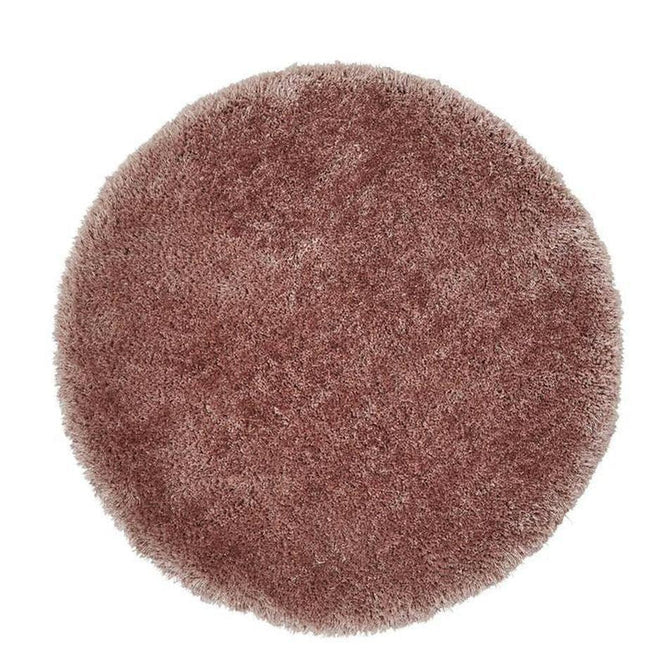 Montana Luxury Super Plush Heavyweight High-Density Hand-Woven Soft High-Pile Plain Polyester Tonal Textured Shimmer Shaggy Rose Round Rug-Think Rugs-Rug Love - The Most Loved Rug Store