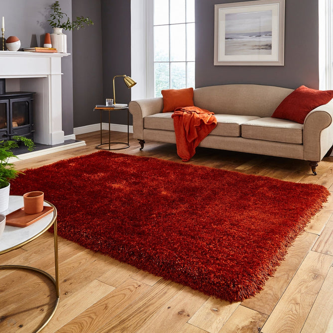 Montana Luxury Super Plush Heavyweight High-Density Hand-Woven Soft High-Pile Plain Polyester Tonal Textured Shimmer Shaggy Terracotta Rug-Think Rugs-Rug Love - The Most Loved Rug Store