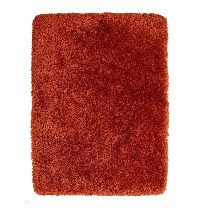 Montana Luxury Super Plush Heavyweight High-Density Hand-Woven Soft High-Pile Plain Polyester Tonal Textured Shimmer Shaggy Terracotta Rug-Think Rugs-Rug Love - The Most Loved Rug Store