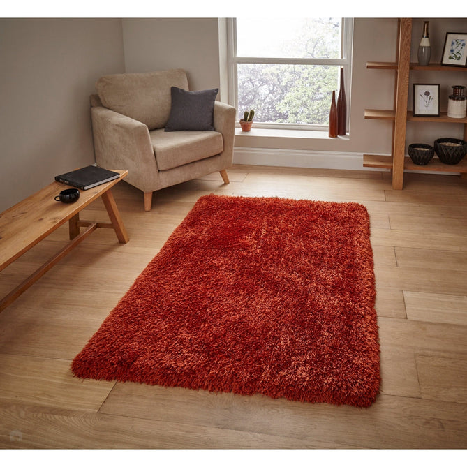Montana Luxury Super Plush Heavyweight High-Density Hand-Woven Soft High-Pile Plain Polyester Tonal Textured Shimmer Shaggy Terracotta Rug-Think Rugs-Rug Love - The Most Loved Rug Store