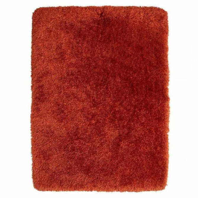 Montana Luxury Super Plush Heavyweight High-Density Hand-Woven Soft High-Pile Plain Polyester Tonal Textured Shimmer Shaggy Terracotta Rug 120 x 170 cm