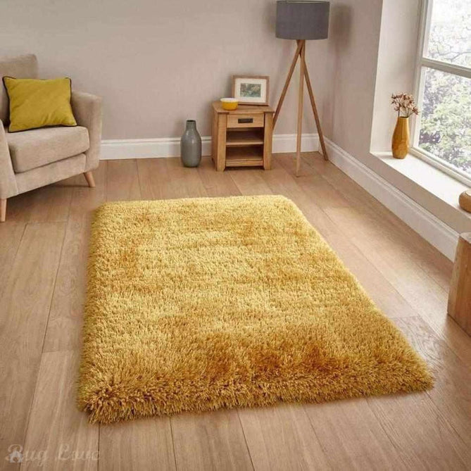 Montana Luxury Super Plush Heavyweight High-Density Hand-Woven Soft High-Pile Plain Polyester Tonal Textured Shimmer Shaggy Yellow Rug-Think Rugs-Rug Love - The Most Loved Rug Store