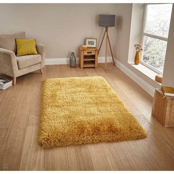 Montana Luxury Super Plush Heavyweight High-Density Hand-Woven Soft High-Pile Plain Polyester Tonal Textured Shimmer Shaggy Yellow Rug-Think Rugs-Rug Love - The Most Loved Rug Store