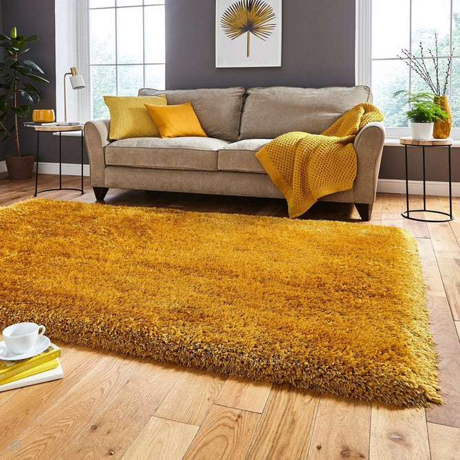 Montana Luxury Super Plush Heavyweight High-Density Hand-Woven Soft High-Pile Plain Polyester Tonal Textured Shimmer Shaggy Yellow Rug-Think Rugs-Rug Love - The Most Loved Rug Store