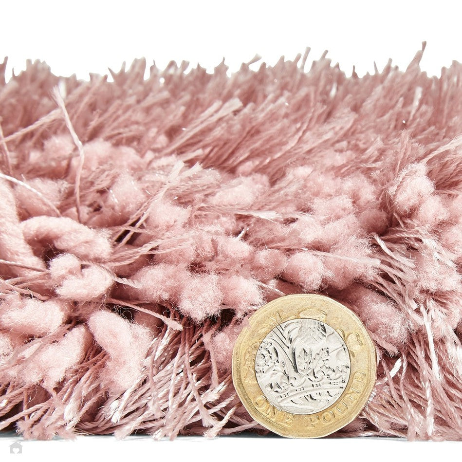 Super Soft Pink Shaggy Rug Thick Deep Pile Blush Living Room 