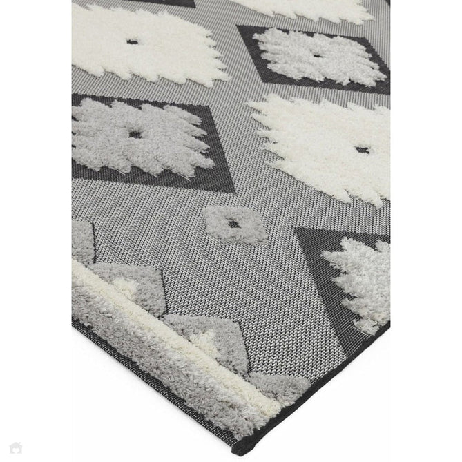 Monty MN01 Tribal Modern Geometric Durable Stain-Resistant Weatherproof Flatweave In-Outdoor Black/Cream Rug-Asiatic Carpets-Rug Love - The Most Loved Rug Store