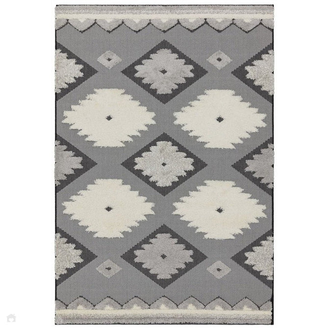 Monty MN01 Tribal Modern Geometric Durable Stain-Resistant Weatherproof Flatweave In-Outdoor Black/Cream Rug-Asiatic Carpets-Rug Love - The Most Loved Rug Store