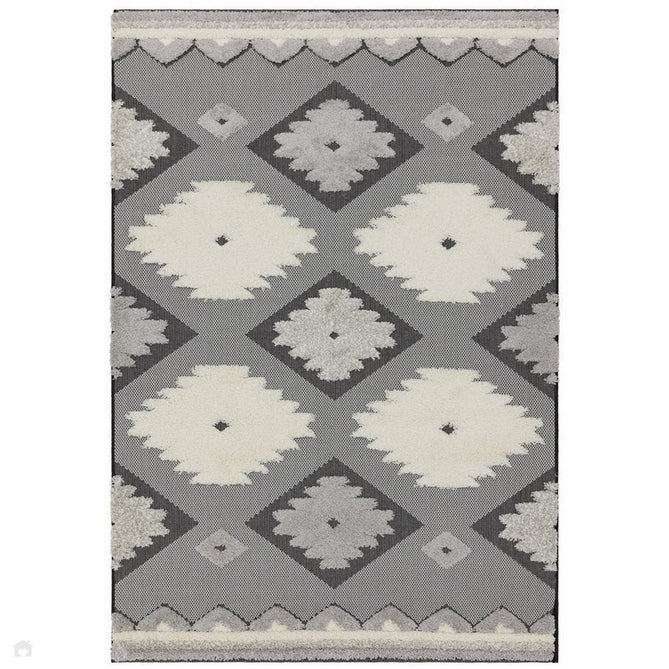 Monty MN01 Tribal Modern Geometric Durable Stain-Resistant Weatherproof Flatweave In-Outdoor Black/Cream Rug-Asiatic Carpets-Rug Love - The Most Loved Rug Store