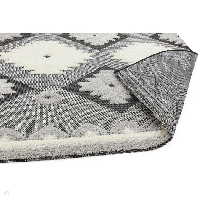 Monty MN01 Tribal Modern Geometric Durable Stain-Resistant Weatherproof Flatweave In-Outdoor Black/Cream Rug-Asiatic Carpets-Rug Love - The Most Loved Rug Store