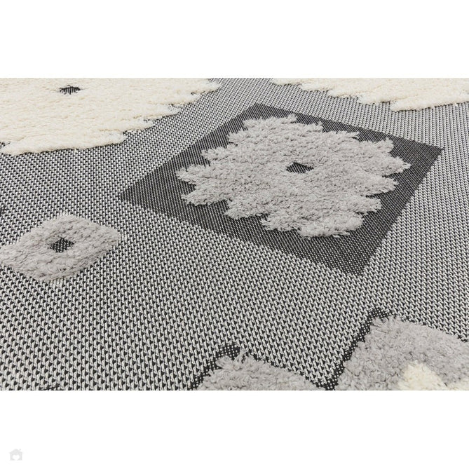 Monty MN01 Tribal Modern Geometric Durable Stain-Resistant Weatherproof Flatweave In-Outdoor Black/Cream Rug-Asiatic Carpets-Rug Love - The Most Loved Rug Store