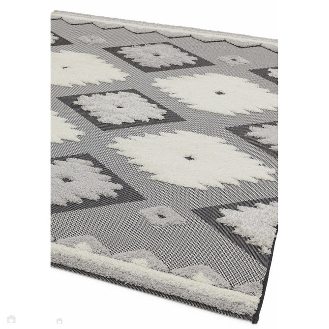Monty MN01 Tribal Modern Geometric Durable Stain-Resistant Weatherproof Flatweave In-Outdoor Black/Cream Rug-Asiatic Carpets-Rug Love - The Most Loved Rug Store