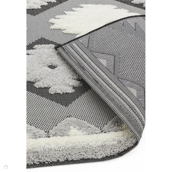 Monty MN01 Tribal Modern Geometric Durable Stain-Resistant Weatherproof Flatweave In-Outdoor Black/Cream Rug-Asiatic Carpets-Rug Love - The Most Loved Rug Store