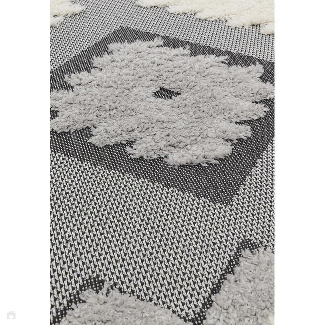 Monty MN01 Tribal Modern Geometric Durable Stain-Resistant Weatherproof Flatweave In-Outdoor Black/Cream Rug-Asiatic Carpets-Rug Love - The Most Loved Rug Store