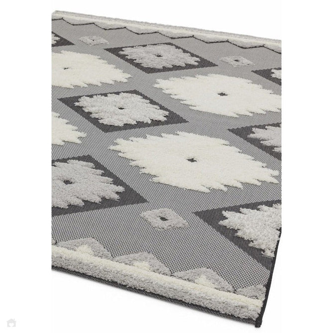 Monty MN01 Tribal Modern Geometric Durable Stain-Resistant Weatherproof Flatweave In-Outdoor Black/Cream Rug-Asiatic Carpets-Rug Love - The Most Loved Rug Store