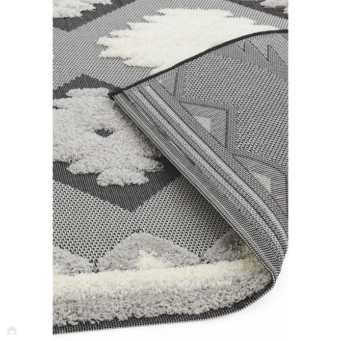 Monty MN01 Tribal Modern Geometric Durable Stain-Resistant Weatherproof Flatweave In-Outdoor Black/Cream Rug-Asiatic Carpets-Rug Love - The Most Loved Rug Store