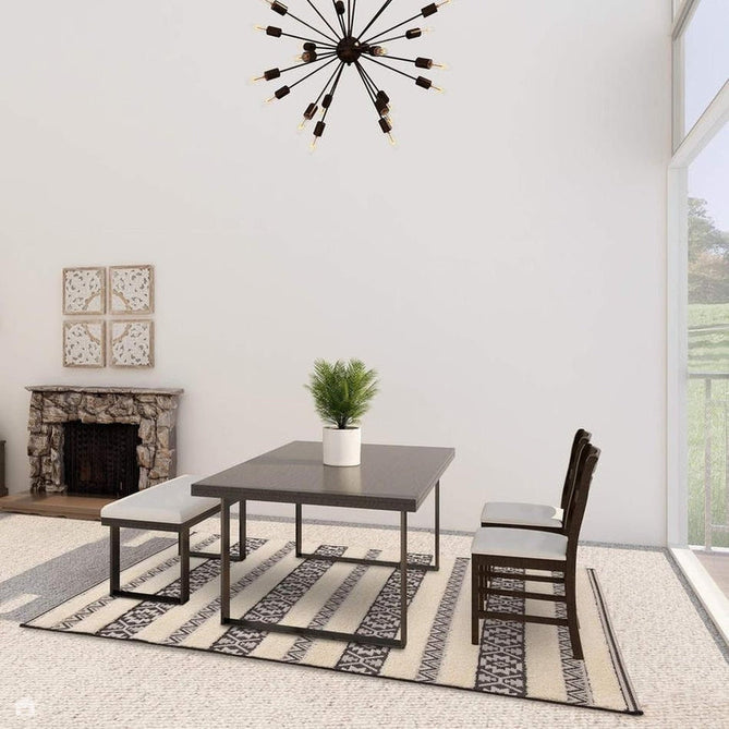 Monty MN04 Stripe Modern Durable Stain-Resistant Weatherproof Flatweave In-Outdoor Natural/Cream Rug-Asiatic Carpets-Rug Love - The Most Loved Rug Store