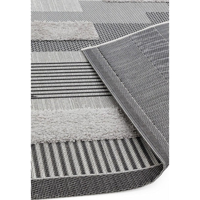 Monty MN05 Geometric Modern Durable Stain-Resistant Weatherproof Flatweave In-Outdoor Black/Grey Rug-Asiatic Carpets-Rug Love - The Most Loved Rug Store