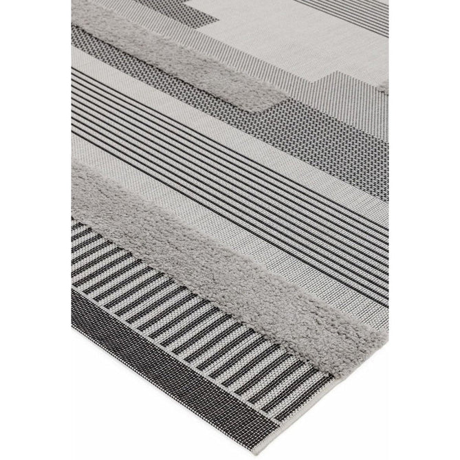 Monty MN05 Geometric Modern Durable Stain-Resistant Weatherproof Flatweave In-Outdoor Black/Grey Rug-Asiatic Carpets-Rug Love - The Most Loved Rug Store