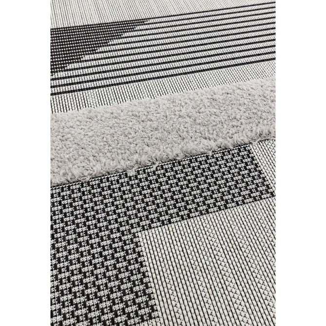 Monty MN05 Geometric Modern Durable Stain-Resistant Weatherproof Flatweave In-Outdoor Black/Grey Rug-Asiatic Carpets-Rug Love - The Most Loved Rug Store