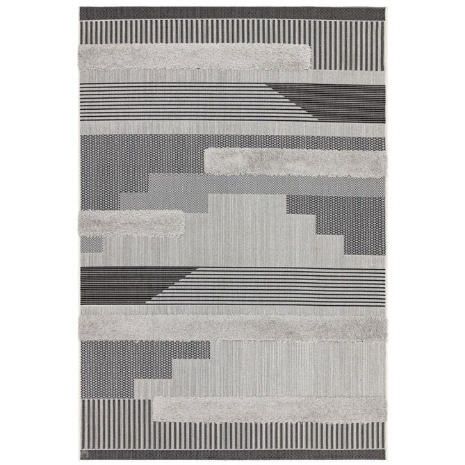 Monty MN05 Geometric Modern Durable Stain-Resistant Weatherproof Flatweave In-Outdoor Black/Grey Rug-Asiatic Carpets-Rug Love - The Most Loved Rug Store