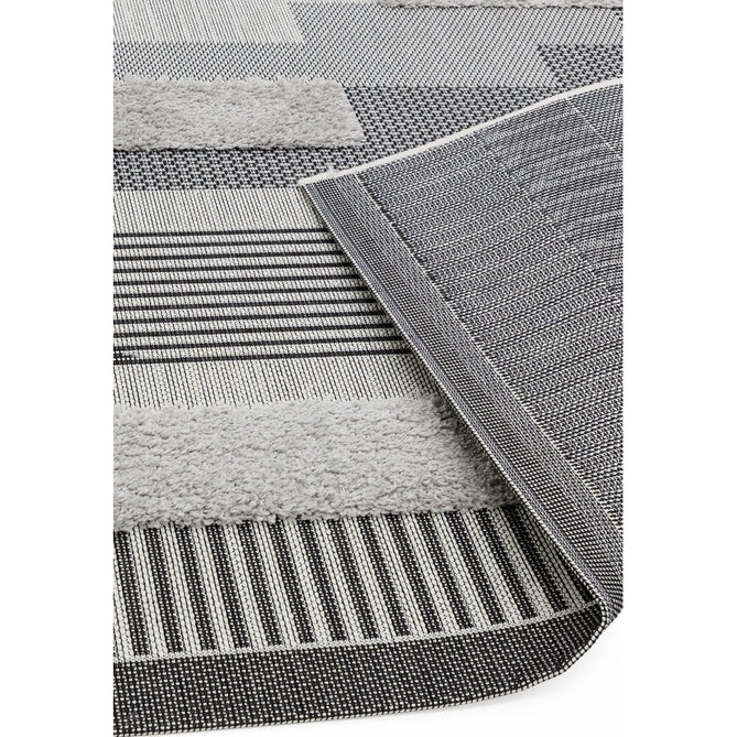 Monty MN05 Geometric Modern Durable Stain-Resistant Weatherproof Flatweave In-Outdoor Black/Grey Rug-Asiatic Carpets-Rug Love - The Most Loved Rug Store